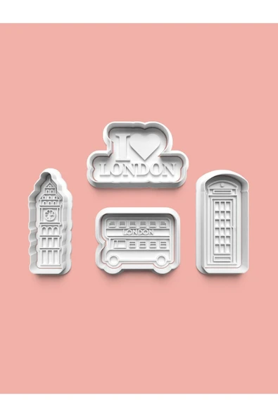 Londra Kurabiye Kalıbı Ve Şeker Hamuru Kalıbı 4'lü set ürün görseli 1