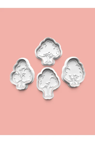 Ağaç Kurabiye Kalıbı Ve Şeker Hamuru Kalıbı 4'lü Set ürün görseli