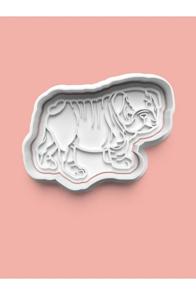 English Bulldog Köpek Figürü Kurabiye Kalıbı Ve Şeker Hamuru Kalıbı ürün görseli