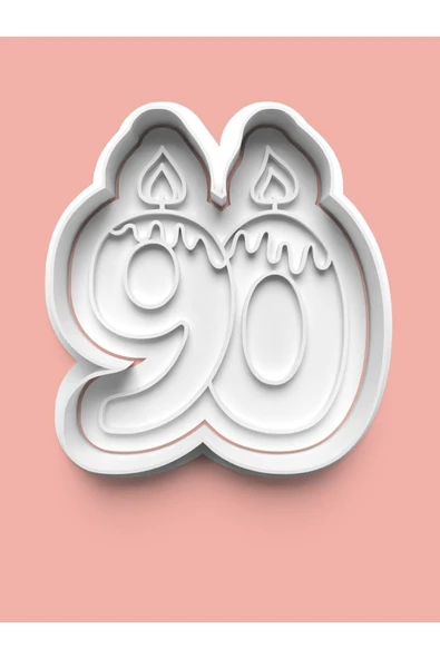 Mum Figürlü Doksan Rakamı Kurabiye Kalıbı Ve Şeker Hamuru Kalıbı - 90 Numara ürün görseli