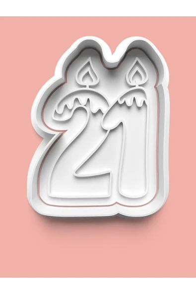 Mum Figürlü Yirmi Bir Rakamı Kurabiye Kalıbı Ve Şeker Hamuru Kalıbı - 21 Numara ürün görseli
