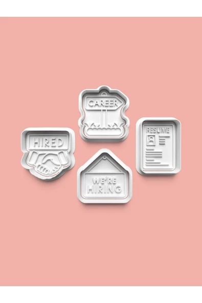 İşe Alım Kurabiye Kalıbı Ve Şeker Hamuru Kalıbı 4'lü set ürün görseli