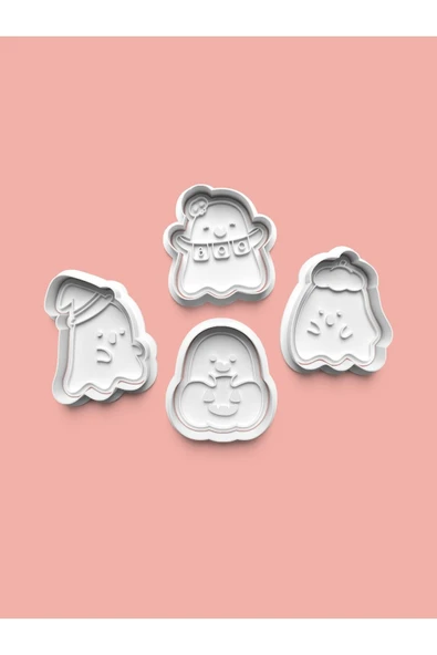 Bebek Hayalet Figürü Kurabiye Kalıbı Ve Şeker Hamuru Kalıbı 4'lü set ürün görseli