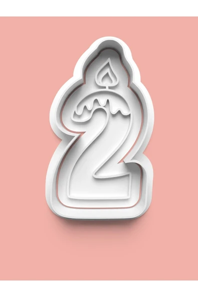 Mum Figürlü İki Rakamı Kurabiye Kalıbı Ve Şeker Hamuru Kalıbı - 2 Numara ürün görseli