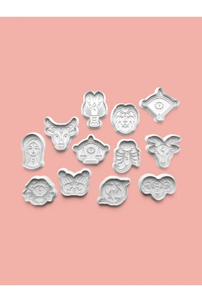 Burçlar Set Kurabiye Kalıbı Ve Şeker Hamuru Kalıbı 12'li set ürün görseli