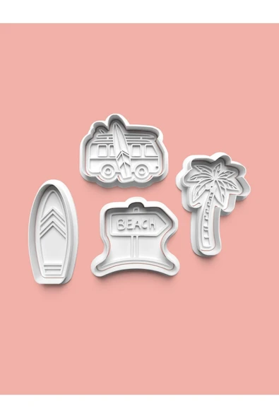 Sörf Kurabiye Kalıbı Ve Şeker Hamuru Kalıbı 4'lü Set ürün görseli