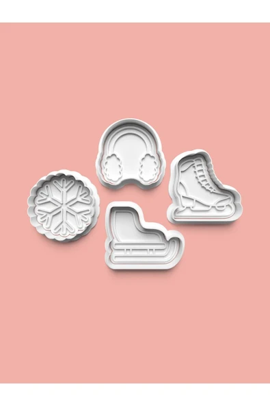 Kış Mevsimi Kurabiye Kalıbı Ve Şeker Hamuru Kalıbı 4'lü set ürün görseli