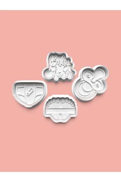 Baby Shower Kurabiye Kalıbı Ve Şeker Hamuru Kalıbı 4'lü set ürün görseli