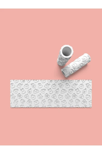 Hamur Seramik Polimer Kil Desen Verici Rulo Silindir 10 Cm Uzunluk 0703-7 ürün görseli