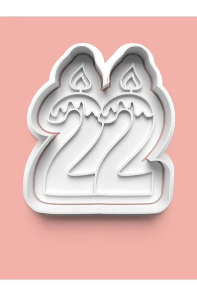 Mum Figürlü Yirmi İki Rakamı Kurabiye Kalıbı Ve Şeker Hamuru Kalıbı - 22 Numara ürün görseli