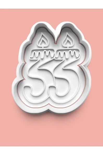 Mum Figürlü Otuz Üç Rakamı Kurabiye Kalıbı Ve Şeker Hamuru Kalıbı - 33 Numara ürün görseli