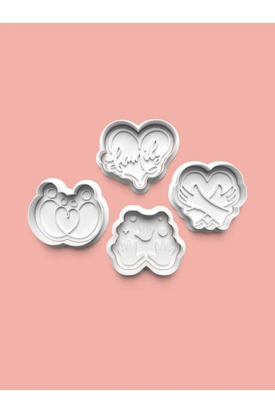 Aile Teması Kurabiye Kalıbı Ve Şeker Hamuru Kalıbı 4'lü Set ürün görseli