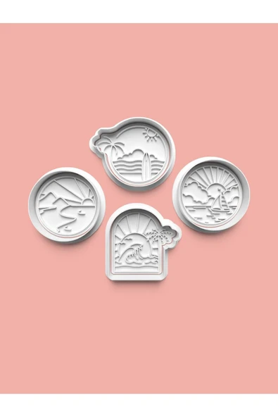 Tatil Teması Kurabiye Kalıbı Ve Şeker Hamuru Kalıbı 4'lü Set ürün görseli