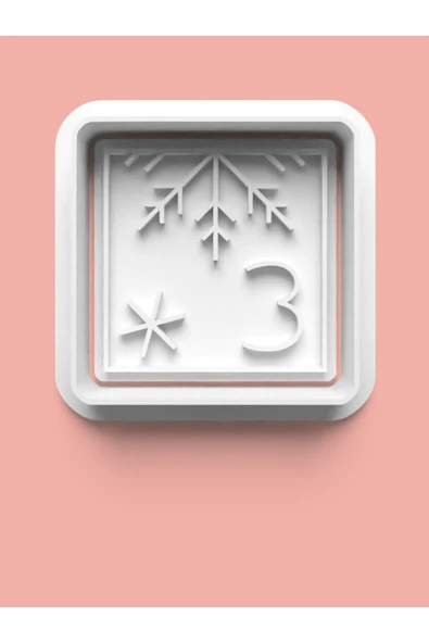 Kareli 3 Numara Figürü Kurabiye Kalıbı Ve Şeker Hamuru Kalıbı - Üç Rakamı ürün görseli