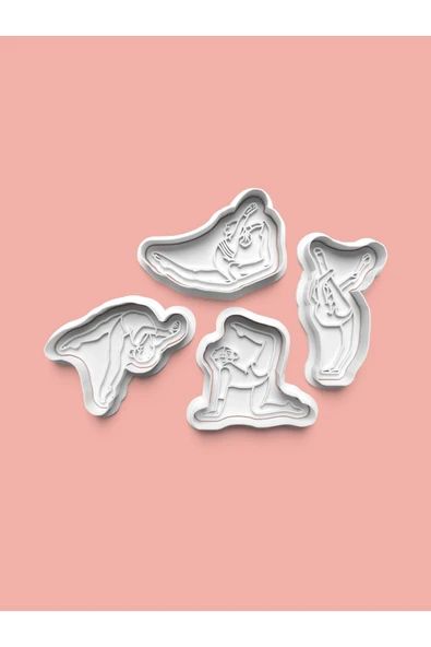 Jimnastik Kurabiye Kalıbı Ve Şeker Hamuru Kalıbı 4'lü Set ürün görseli