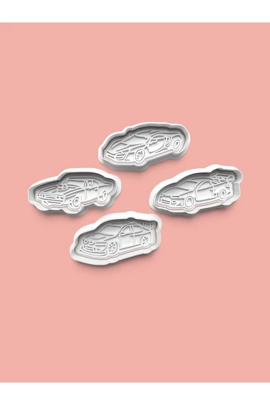 Yarış Arabası Seti Kurabiye Kalıbı Ve Şeker Hamuru Kalıbı 4'lü set ürün görseli