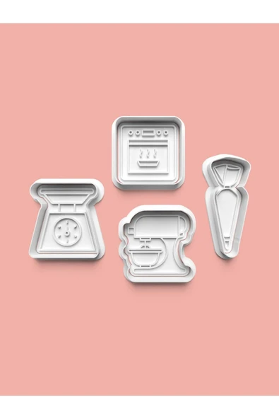 Pişirme Ekipmanları Kurabiye Kalıbı Ve Şeker Hamuru Kalıbı 4'lü Set ürün görseli