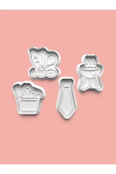 Baba Teması Kurabiye Kalıbı Ve Şeker Hamuru Kalıbı 4'lü set ürün görseli