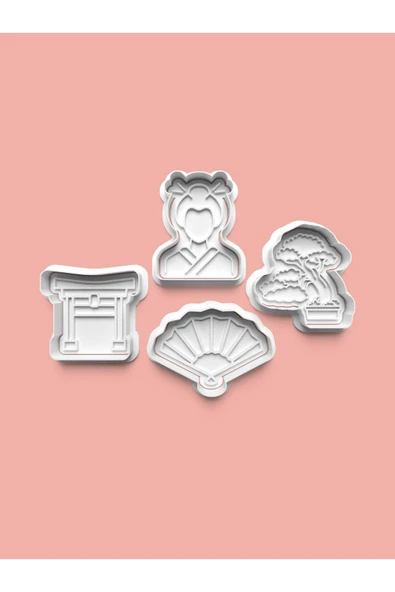 Japon Kurabiye Kalıbı Ve Şeker Hamuru Kalıbı 4'lü set ürün görseli