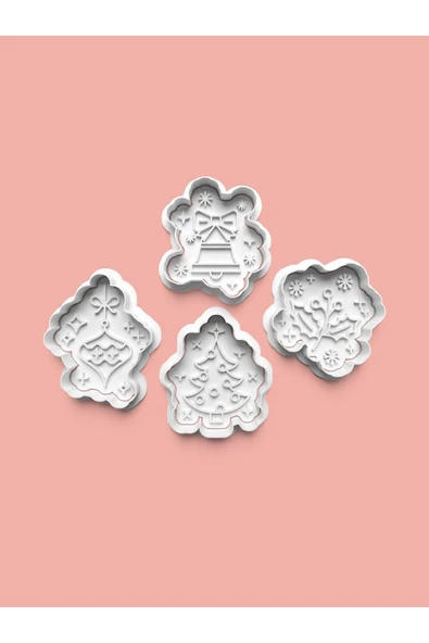 Süslü Kalıplar Kurabiye Kalıbı Ve Şeker Hamuru Kalıbı 4'lü set ürün görseli