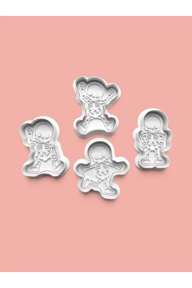 İskelet Kurabiye Kalıbı Ve Şeker Hamuru Kalıbı 4'lü Set ürün görseli