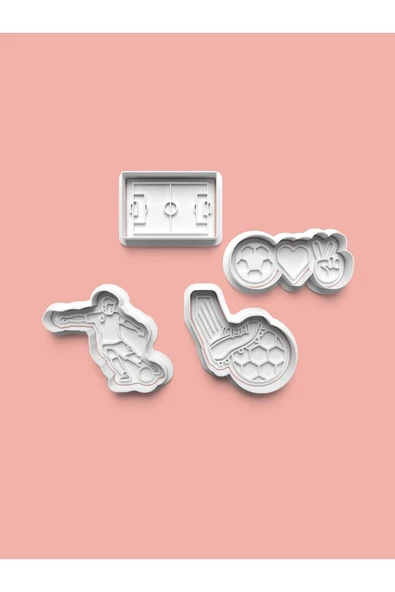 Futbol Kurabiye Kalıbı Ve Şeker Hamuru Kalıbı 4'lü set ürün görseli