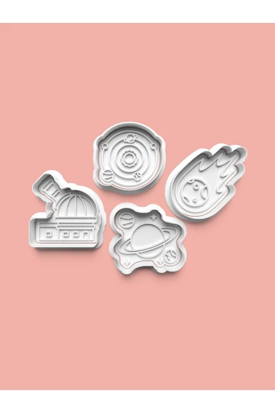 Astronomi Kurabiye Kalıbı Ve Şeker Hamuru Kalıbı 4'lü Set ürün görseli 1