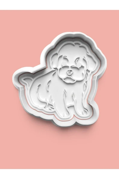 Bichon Frise Köpek Figürü Kurabiye Kalıbı Ve Şeker Hamuru Kalıbı ürün görseli