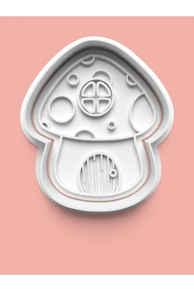 Küçük Şirin Mantar Evi Kurabiye Kalıbı Ve Şeker Hamuru Kalıbı ürün görseli