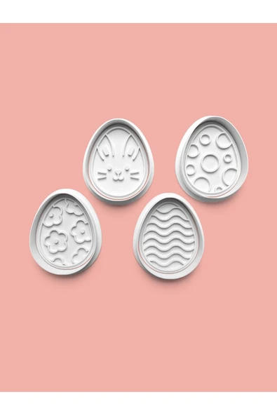 Yumurta Figürü Kurabiye Kalıbı Ve Şeker Hamuru Kalıbı 4'lü set ürün görseli