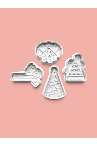 Eğlence Teması Kurabiye Kalıbı Ve Şeker Hamuru Kalıbı 4'lü set ürün görseli