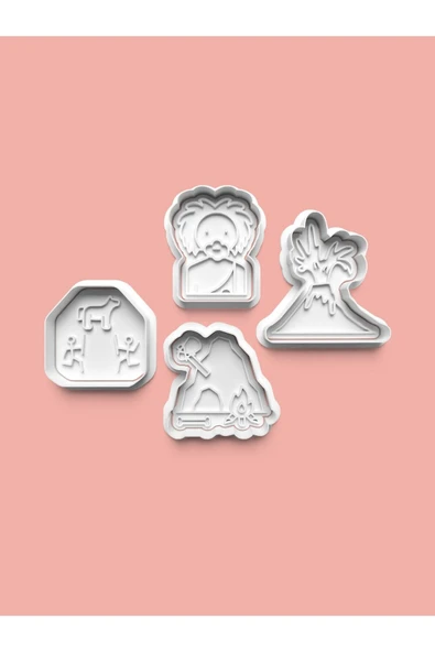 Antik Çağı Kurabiye Kalıbı Ve Şeker Hamuru Kalıbı 4'lü Set ürün görseli