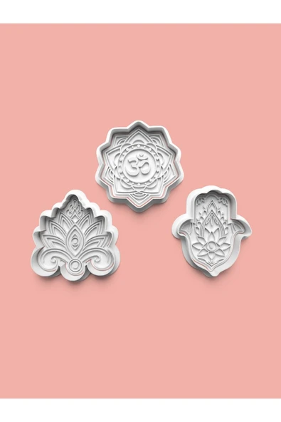 Din Teması Kurabiye Kalıbı Ve Şeker Hamuru Kalıbı 3'lü set ürün görseli