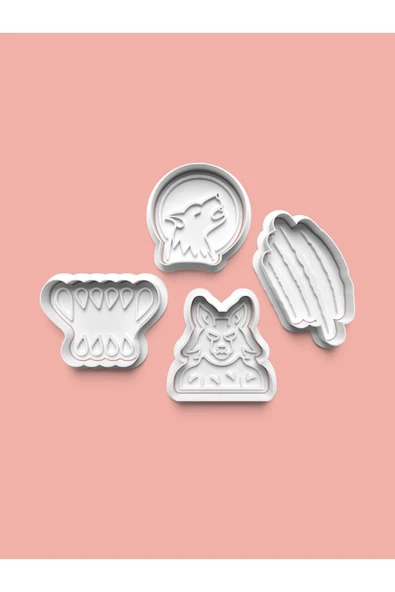 Kurtadam Kurabiye Kalıbı Ve Şeker Hamuru Kalıbı 4'lü Set ürün görseli