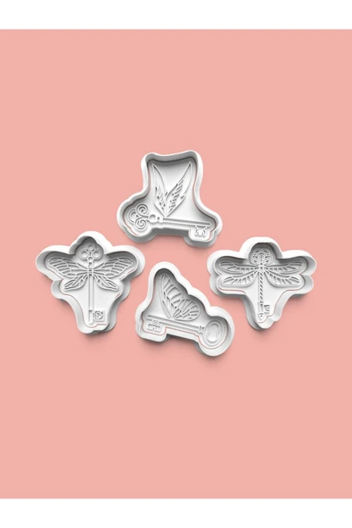 Uçan Anahtar Figürü Kurabiye Kalıbı Ve Şeker Hamuru Kalıbı 4'lü set ürün görseli