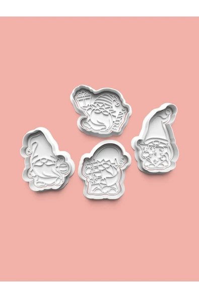 Cüce Figürleri Kurabiye Kalıbı Ve Şeker Hamuru Kalıbı 4'lü set ürün görseli