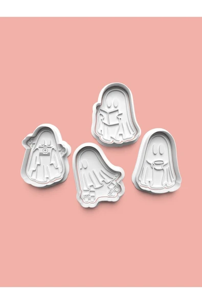 Hayalet Figürü Kurabiye Kalıbı Ve Şeker Hamuru Kalıbı 4'lü set ürün görseli