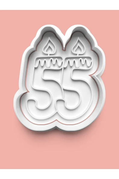 Mum Figürlü Elli Beş Rakamı Kurabiye Kalıbı Ve Şeker Hamuru Kalıbı - 55 Numara ürün görseli