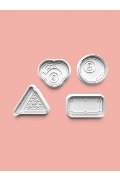 Bilardo Kurabiye Kalıbı Ve Şeker Hamuru Kalıbı 4'lü set ürün görseli