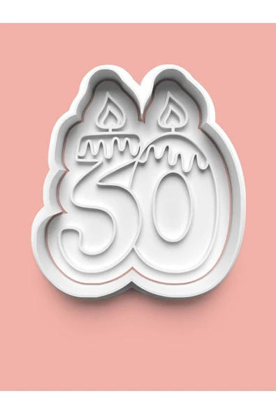 Mum Figürlü Otuz Rakamı Kurabiye Kalıbı Ve Şeker Hamuru Kalıbı - 30 Numara ürün görseli