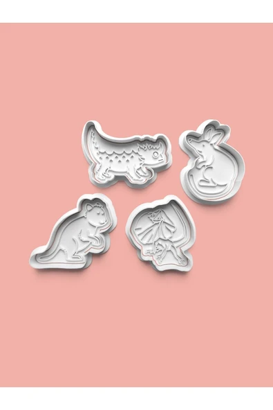 Avusturalya Çöl Hayvanları Kurabiye Kalıbı Ve Şeker Hamuru Kalıbı 4'lü set ürün görseli