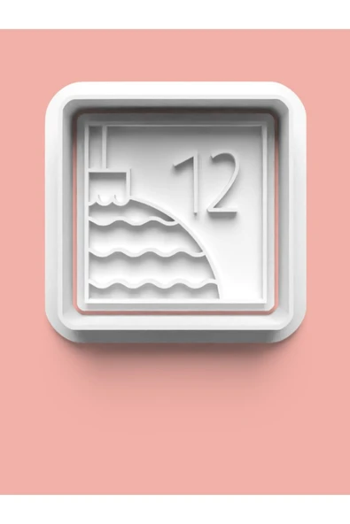 Kareli 12 Numara Figürü Kurabiye Kalıbı Ve Şeker Hamuru Kalıbı - Oniki Rakamı ürün görseli