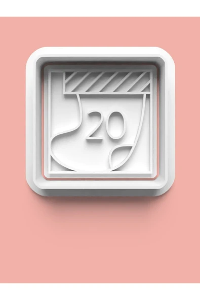 Kareli 20 Numara Figürü Kurabiye Kalıbı Ve Şeker Hamuru Kalıbı - Yirmi Rakamı ürün görseli