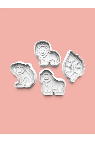 Orman Hayvanları Kurabiye Kalıbı Ve Şeker Hamuru Kalıbı 4'lü set ürün görseli