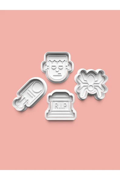 Frankenstein Kurabiye Kalıbı Ve Şeker Hamuru Kalıbı 4'lü Set ürün görseli