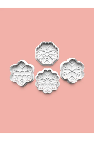Kar Taneleri Kurabiye Kalıbı Ve Şeker Hamuru Kalıbı 4'lü set ürün görseli
