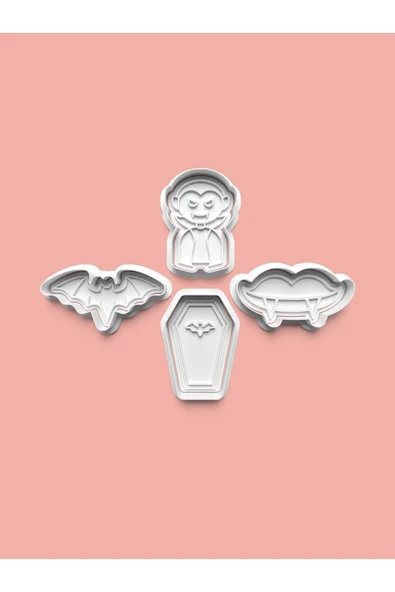 Vampir Kurabiye Kalıbı Ve Şeker Hamuru Kalıbı 4'lü Set ürün görseli