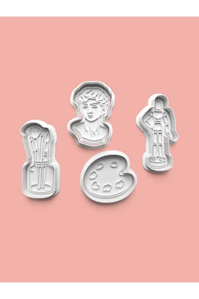 Ressamcılık Kurabiye Kalıbı Ve Şeker Hamuru Kalıbı 4'lü set ürün görseli