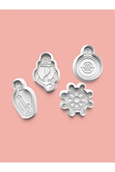 Denizci Teması Kurabiye Kalıbı Ve Şeker Hamuru Kalıbı 4'lü set ürün görseli