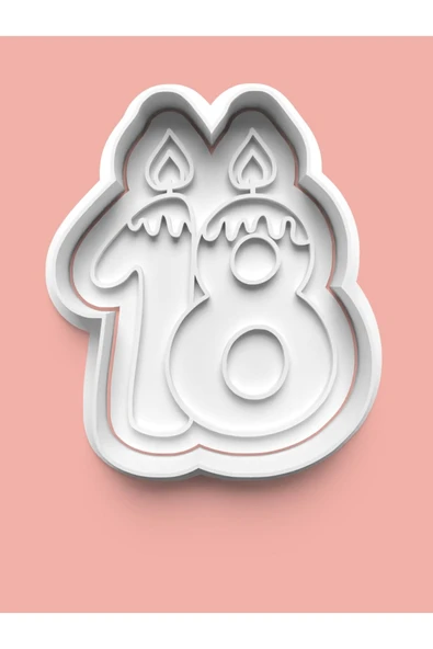 Mum Figürlü On Sekiz Rakamı Kurabiye Kalıbı Ve Şeker Hamuru Kalıbı - 18 Numara ürün görseli